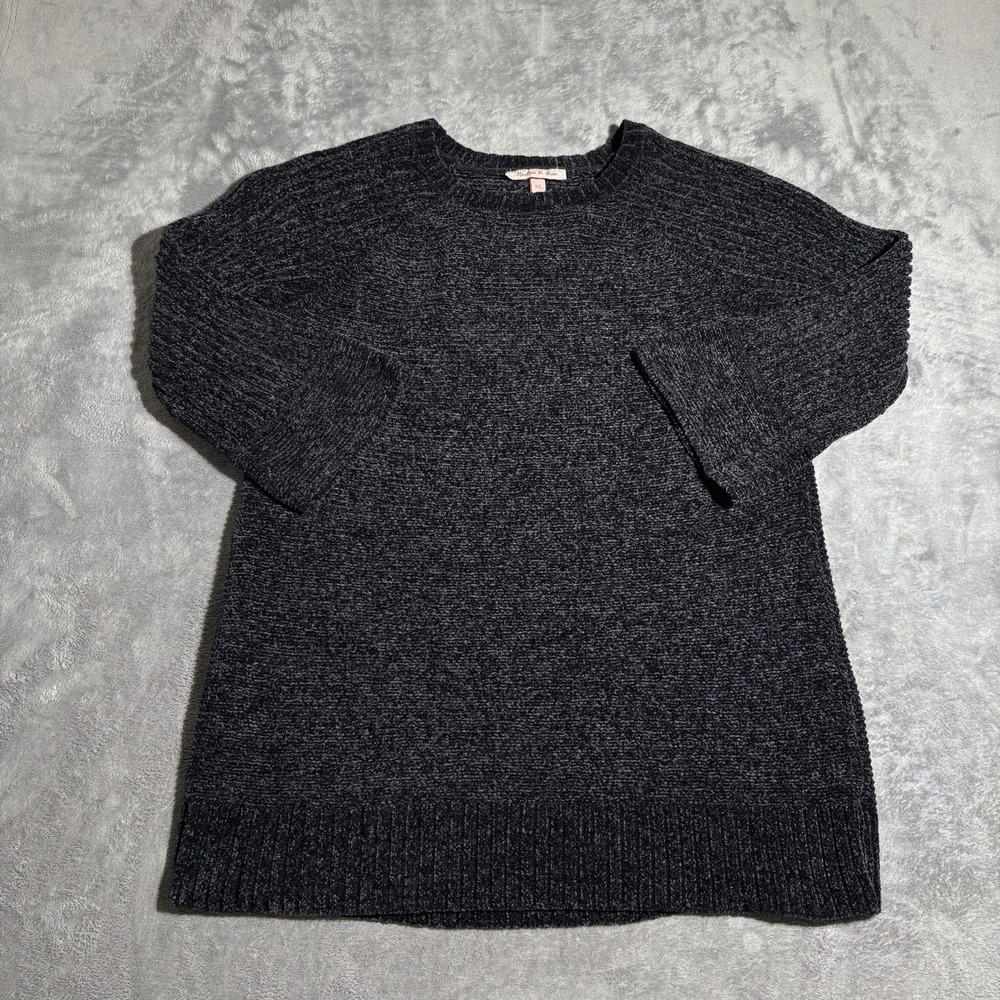 Harlow & Rose Black/Gray Sweater Size XL Cozy Knit Long Sleeve
